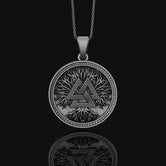 Valknut Pendant Sterling Oxidized Finish