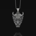 Load image into Gallery viewer, Oni Mask Handmade Charm Oxidized Finish
