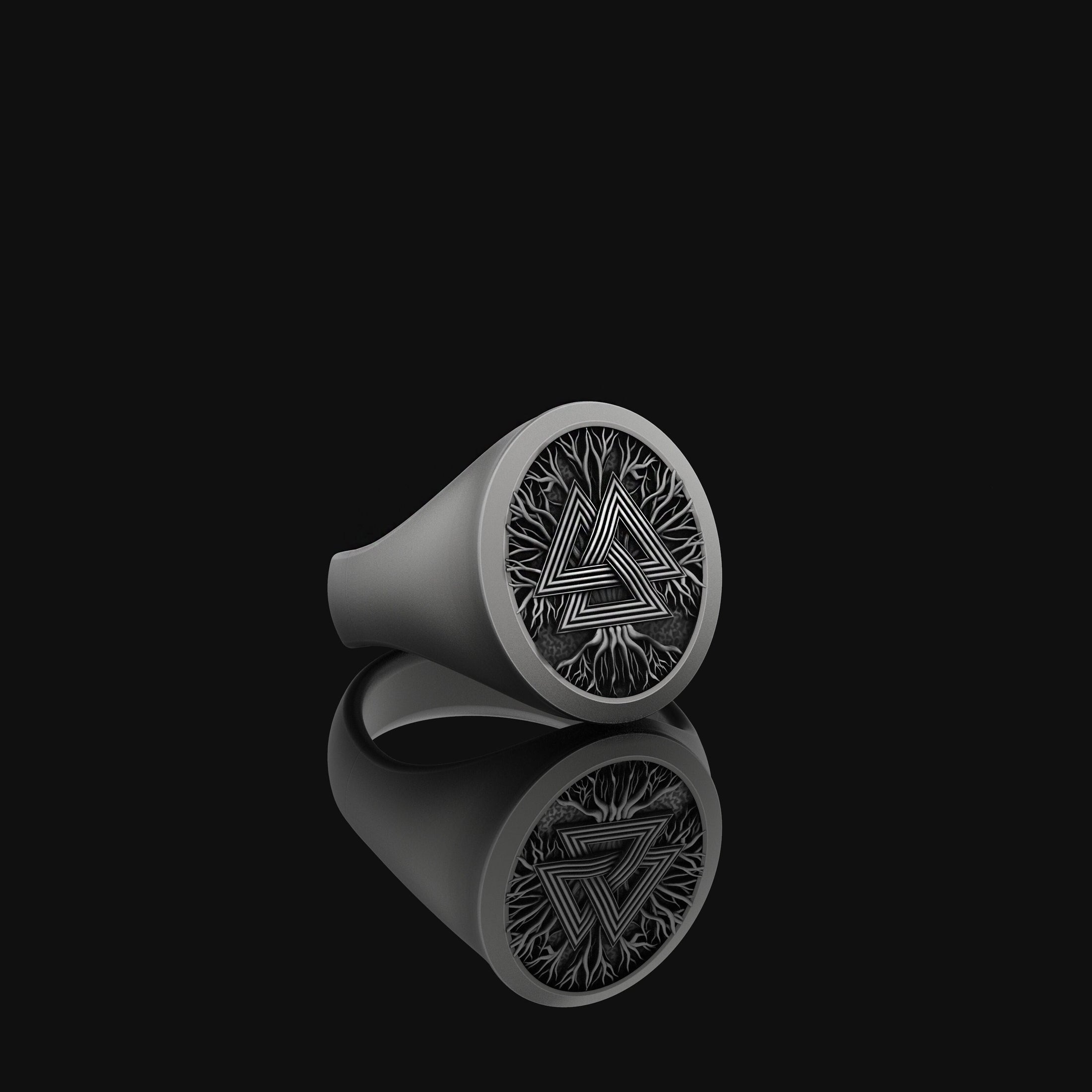 Valknut Oval Pinky Signet