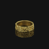 Floral Band - Engravable Gold Finish