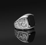 Gemstone Dragon Ring, Onyx
