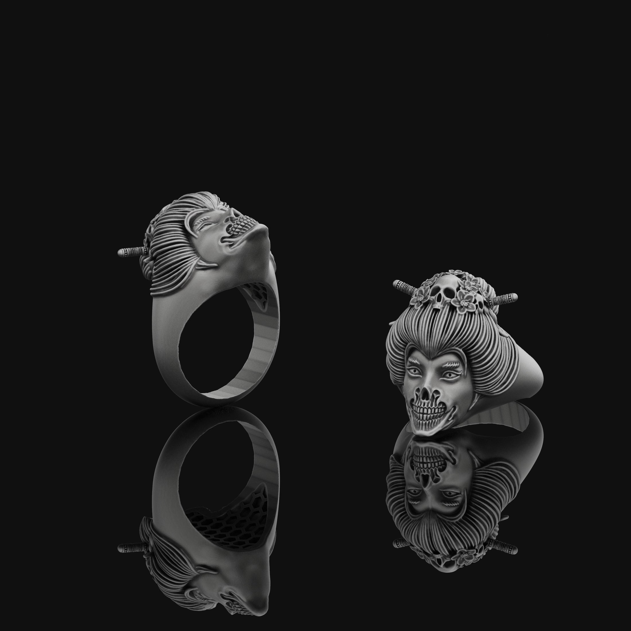 Silver Geisha Ring,