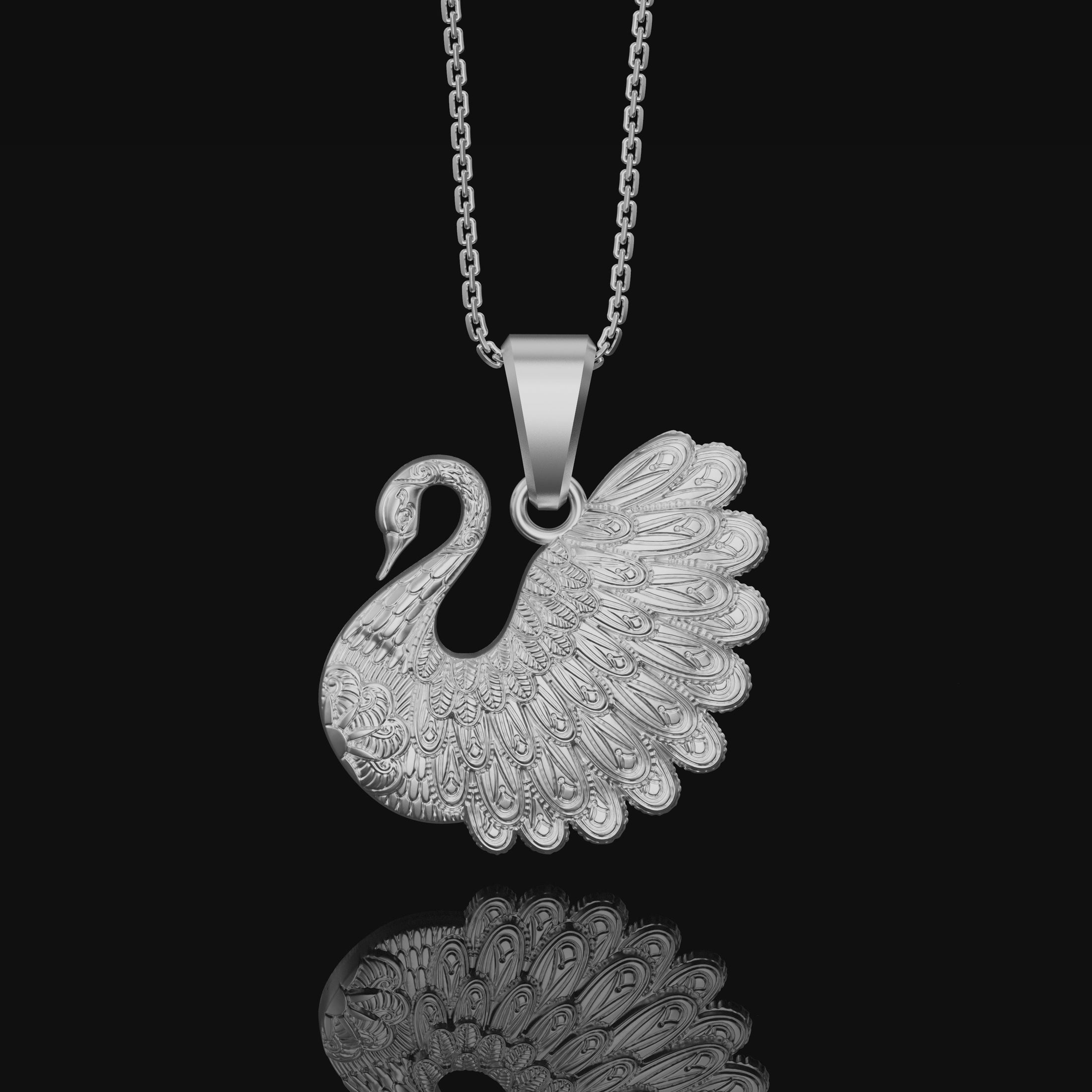 Silver Swan Necklace,