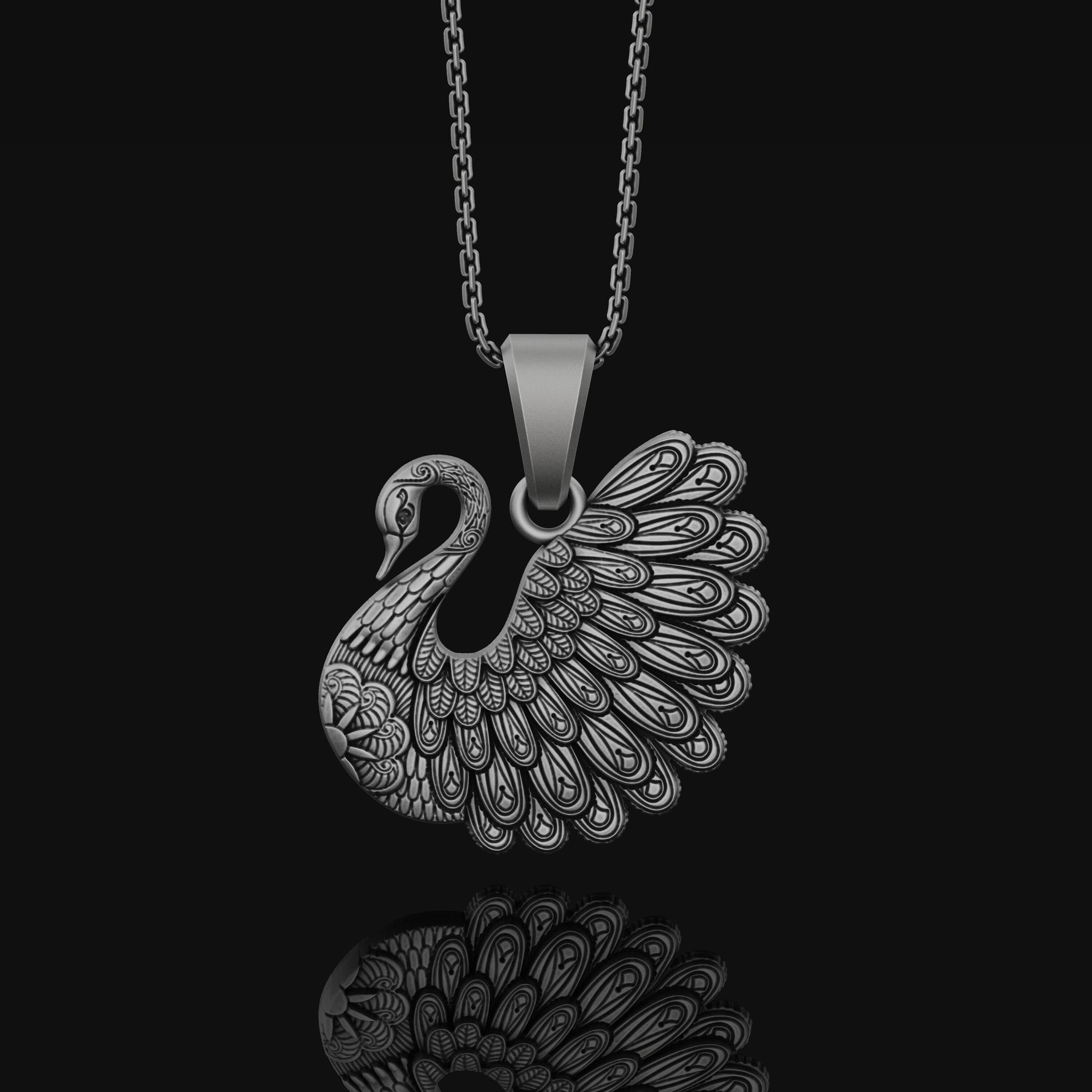 Silver Swan Necklace,