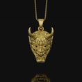 Load image into Gallery viewer, Oni Mask Handmade Charm Gold Finish
