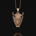 Load image into Gallery viewer, Oni Mask Handmade Charm Rose Gold Finish
