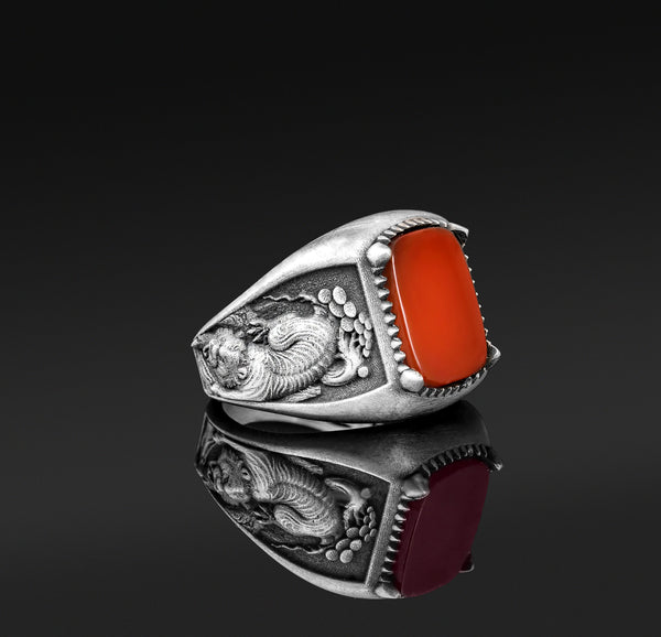 Gemstone Tiger Ring Agate