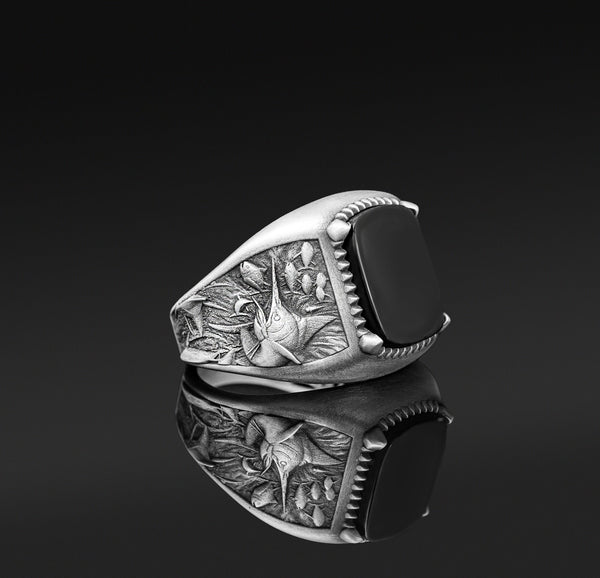 Swordfish Ring, Onyx