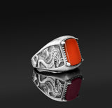 Gemstone Dragon Ring, Carnelian