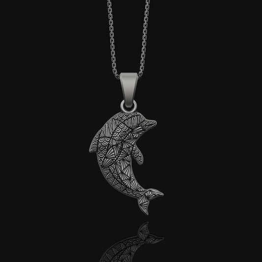 Dolphin Necklace, Silver