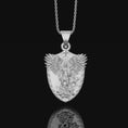 Load image into Gallery viewer, St Michael Archangel Shield Necklace Polished Finish
