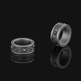 Inlaid Lion Band - Engravable Oxidized Finish