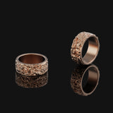 Silver Foo Dog Ring, Lion Rose Gold Finish