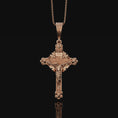 Load image into Gallery viewer, Jesus, Cross, Christian, Rose Gold Finish
