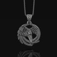 Load image into Gallery viewer, Silver Raven Necklace,
