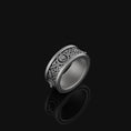 Load image into Gallery viewer, Intricate Celtic Wolf Band - Engravable Oxidized Finish

