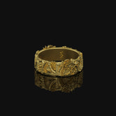 Serpent Dragon Band - Engravable Gold Finish