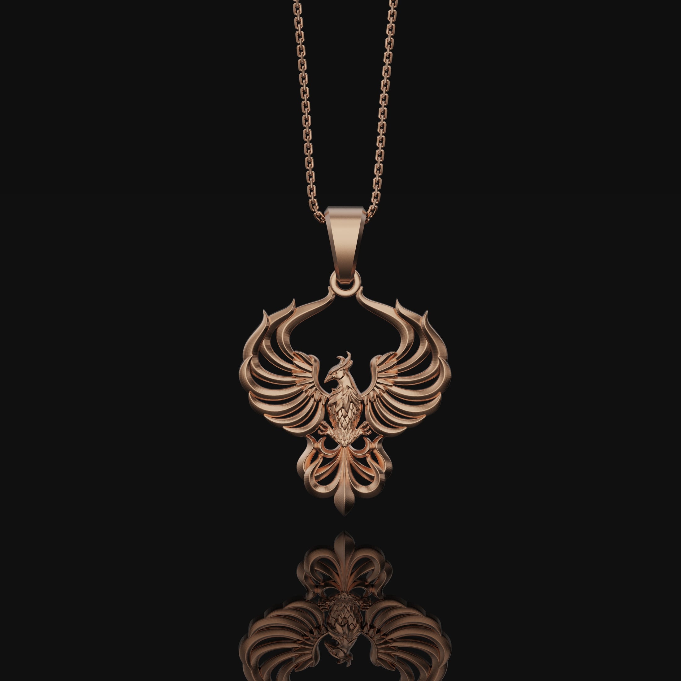 Phoenix Necklace, Rose Gold Finish