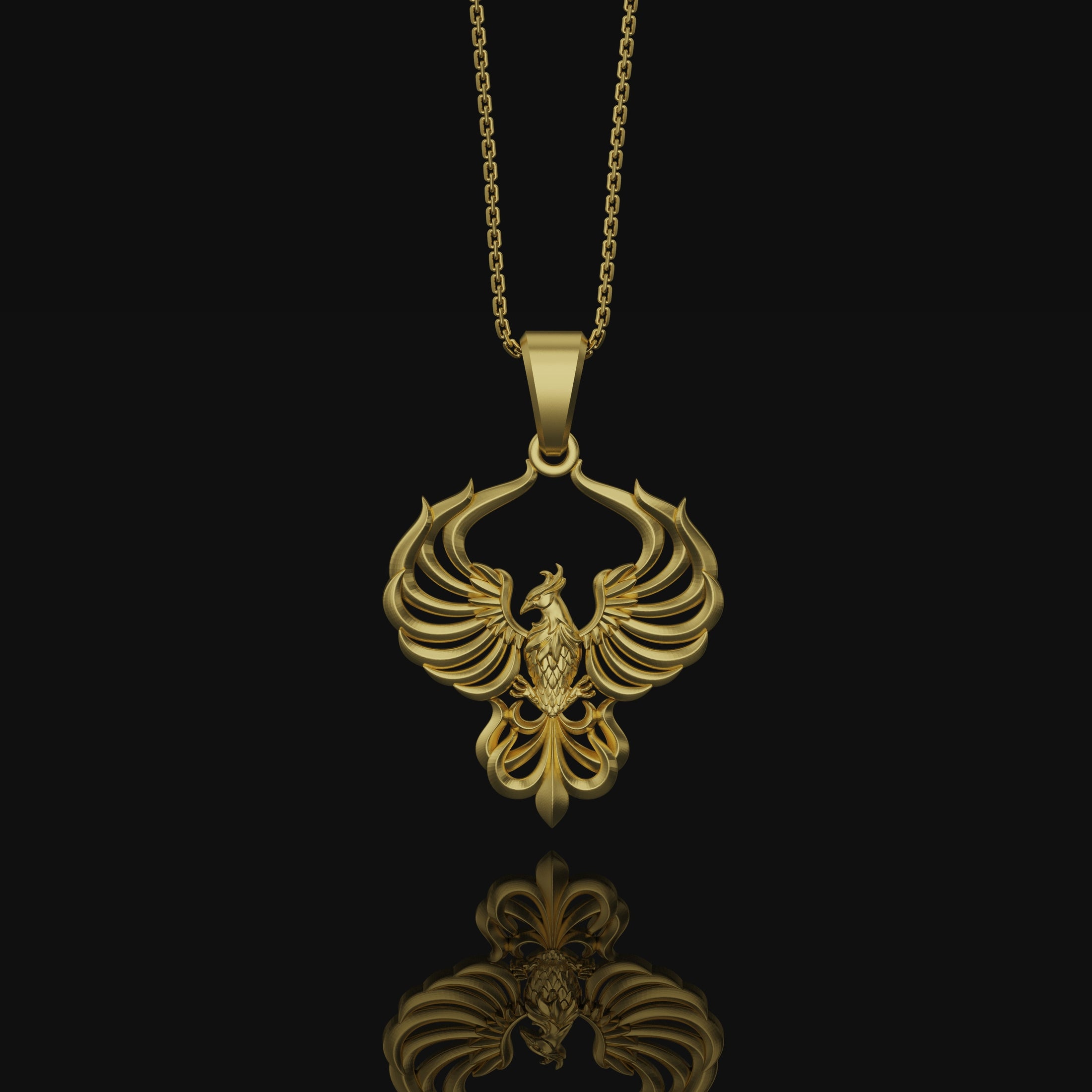 Phoenix Necklace, Gold Finish