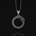 Load image into Gallery viewer, Silver Ouroboros Necklace Oxidized Finish
