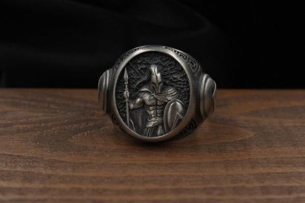 Ancient Thumb Ring Engraved Archer Vintage Band Aztec Warrior Jewelry –  AGARTA
