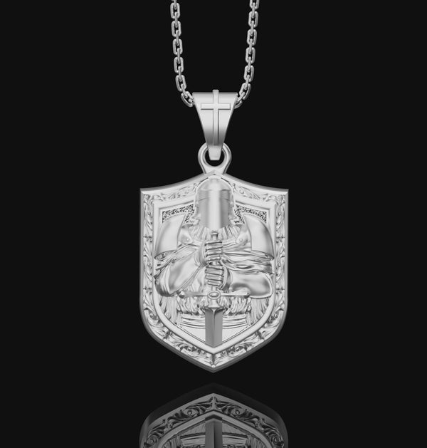 Templar Knight Pendant 18 Inches