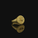 Compass Ring Gold Finish