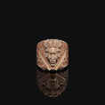Load image into Gallery viewer, Oni Demon Ring, Silver Demon, Oriental Ring, Mythical Ring, Unique Japanese, Oni Inspired, Demon Motif, Eastern Mythology Rose Gold Finish
