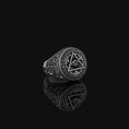 Load image into Gallery viewer, Masonic Symbol Ring, Freemasonry Ring, Unique Mason Ring, Handcrafted Masonic, Masonic Jewelry, Silver Mason Ring, Intricate Design
