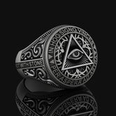 Masonic Symbol Ring, Freemasonry Ring, Unique Mason Ring, Handcrafted Masonic, Masonic Jewelry, Silver Mason Ring, Intricate Design