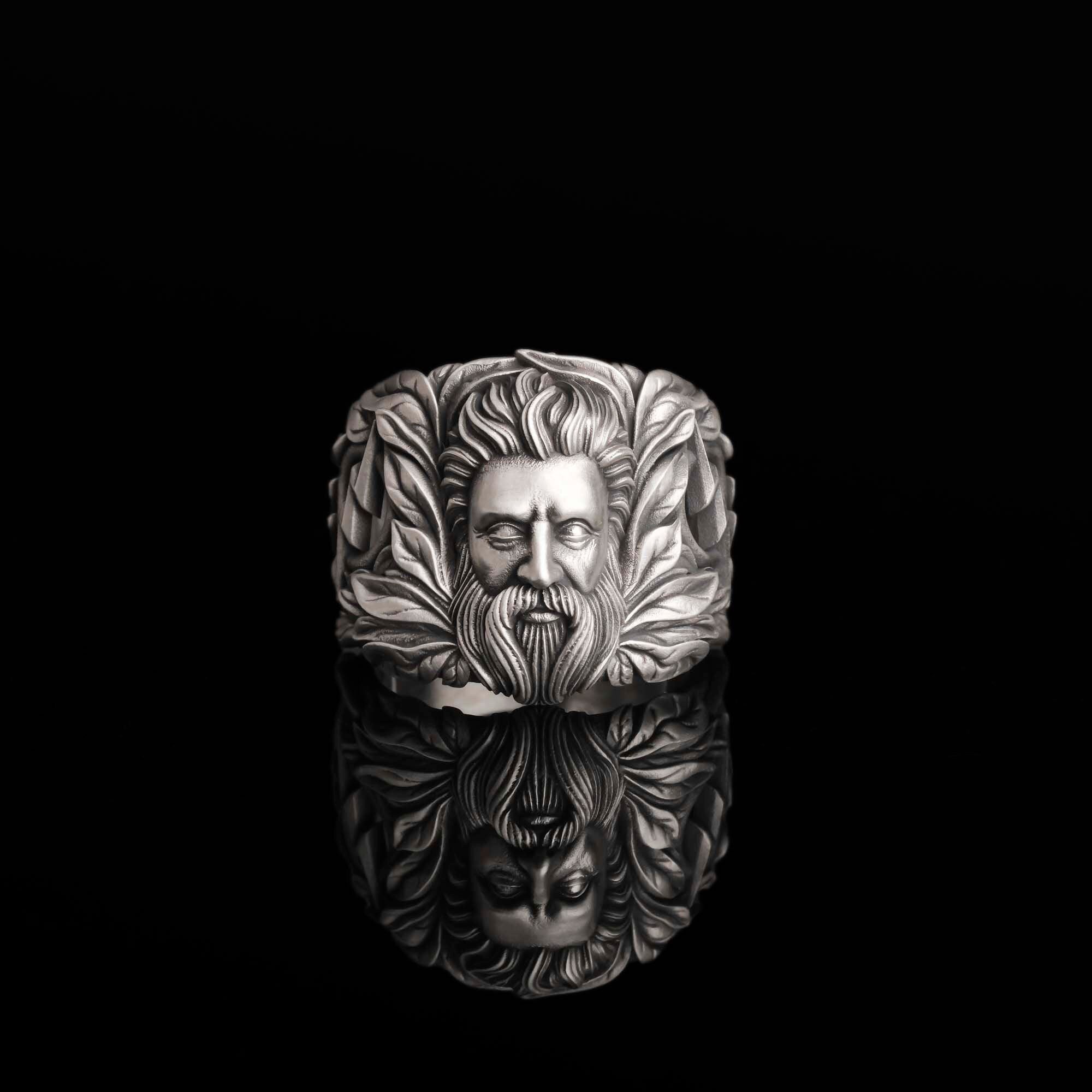 Zeus God And Lightning Signet Ring for Men