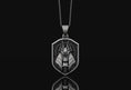 Load image into Gallery viewer, Anubis And Skull Pendant Necklace For Men In Silver Necklace Oxidized Finish
