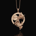 Load image into Gallery viewer, Goddess Athena Sterling Silver Men Charm Necklace Rose Gold Finish
