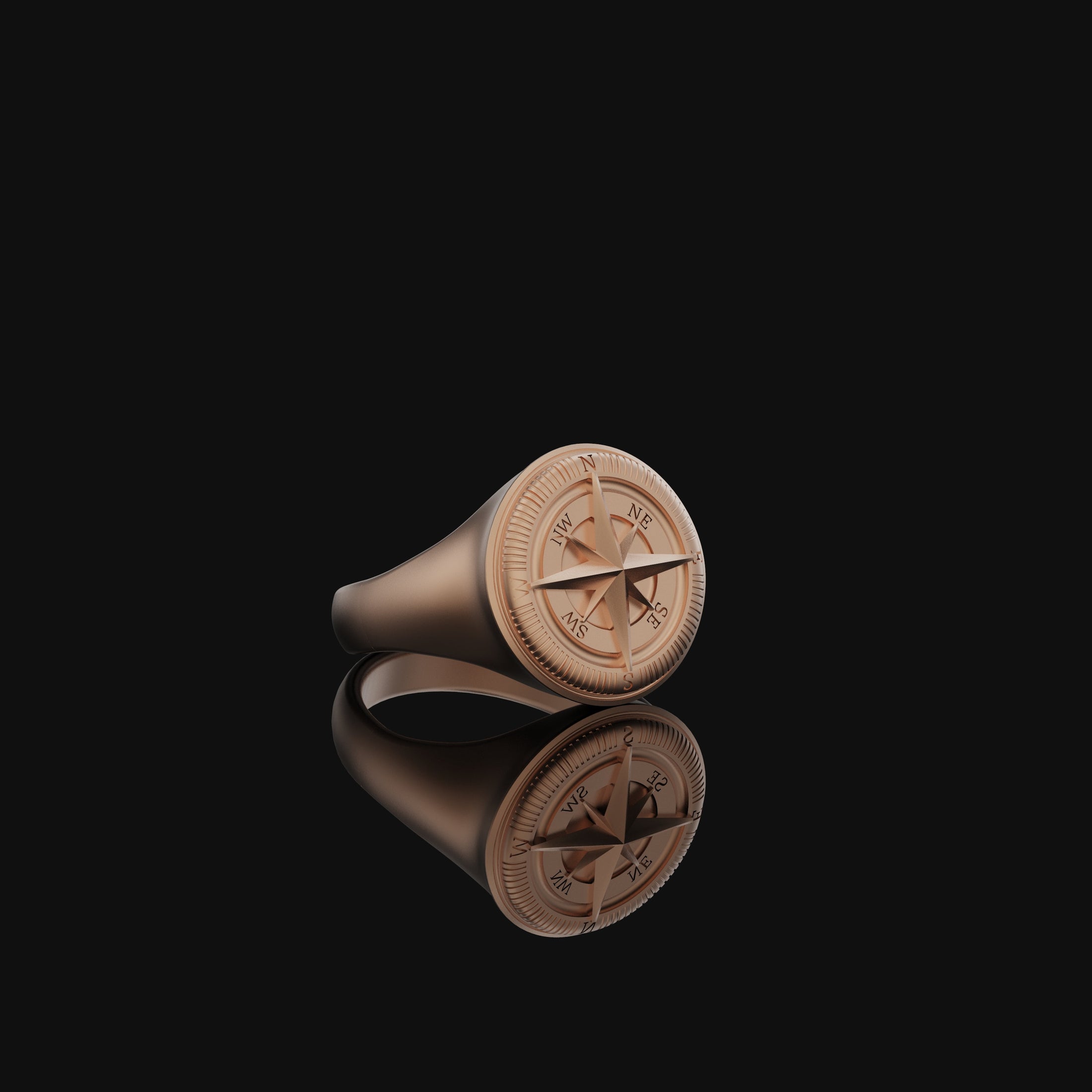 Compass Ring Rose Gold Finish