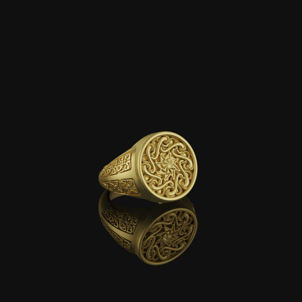 Celtic Motif Ring, Silver Celtic, Intricate Design, Historical Jewelry, Irish Heritage, Celtic Knot, Unique Gift, Traditional Celtic Gold Finish