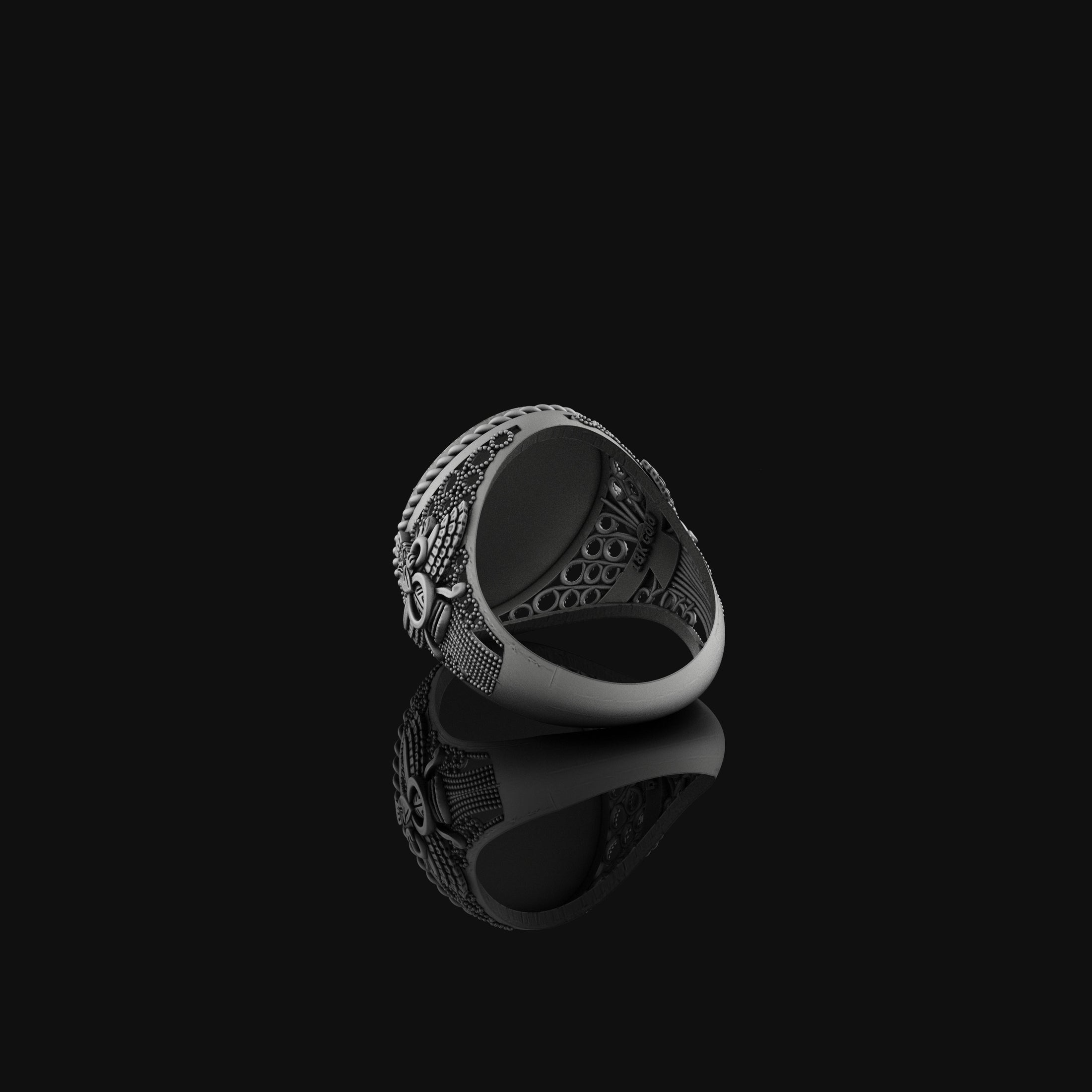 Lion Sun Ring, Farvahar Ring, Persian Symbol Ring, Heritage Gift, Zoroastrianism Jewelry, Persian Lion Ring, Silver Farvahar