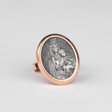 Blessed Mother Virgin Mary, Memorial Gift, Catholic Cufflinks, Miraculous Medal, Religious Cufflinks, Groomsman Gift, Mother Of God Rose Gold Frame