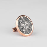 Saint Joseph Engraved Christian Cufflinks Jewelry, Groomsman Gift, Catholic Saint, Religious Cufflinks, Memorial Gift