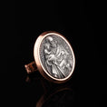 Load image into Gallery viewer, Saint Joseph Engraved Christian Cufflinks Jewelry, Groomsman Gift, Catholic Saint, Religious Cufflinks, Memorial Gift Rose Gold Frame
