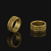 Fleur Cross Band - Engravable Gold Finish