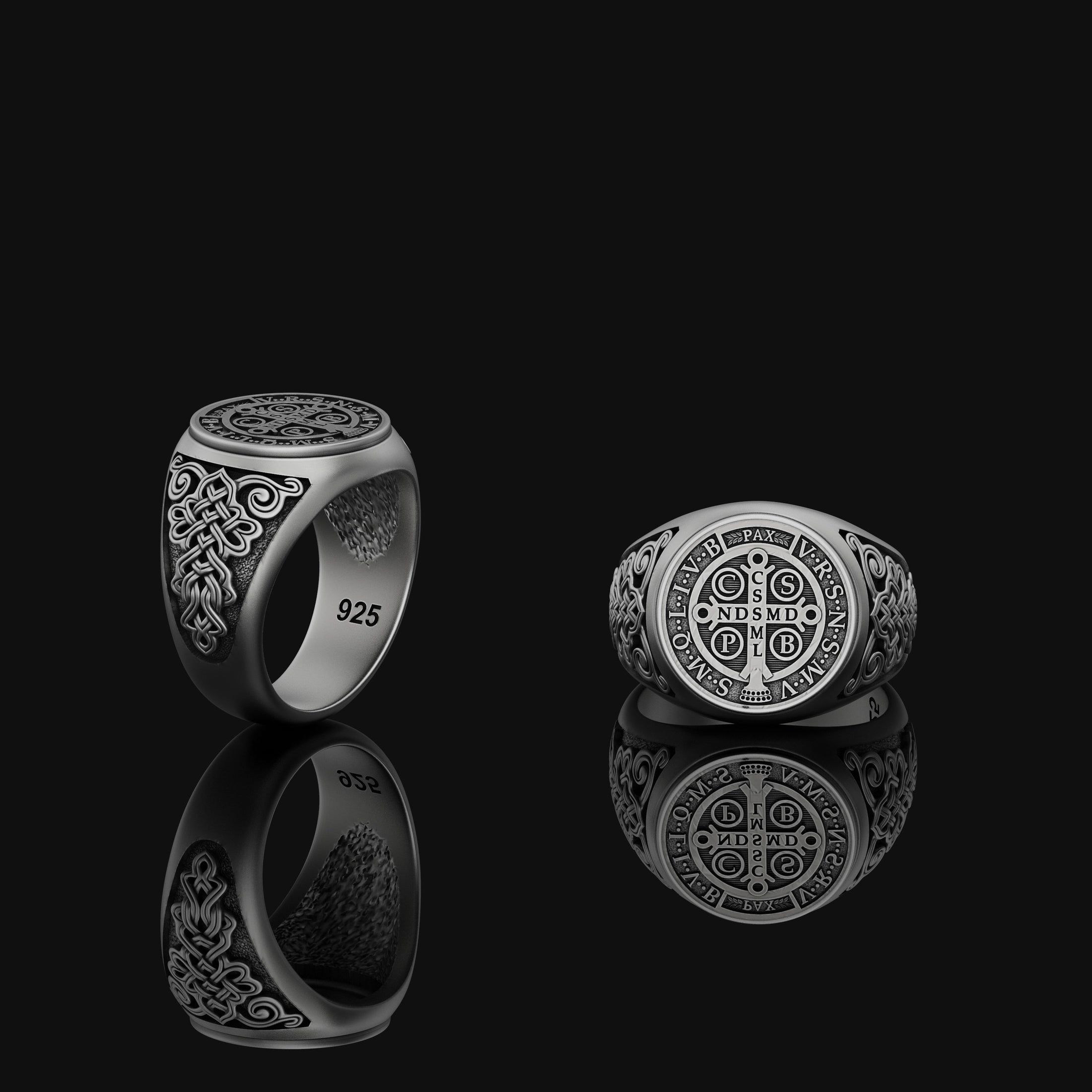 Saint Benedict Ring Oxidized Finish