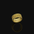 Load image into Gallery viewer, Floral Leaves Band - Engravable Gold Finish
