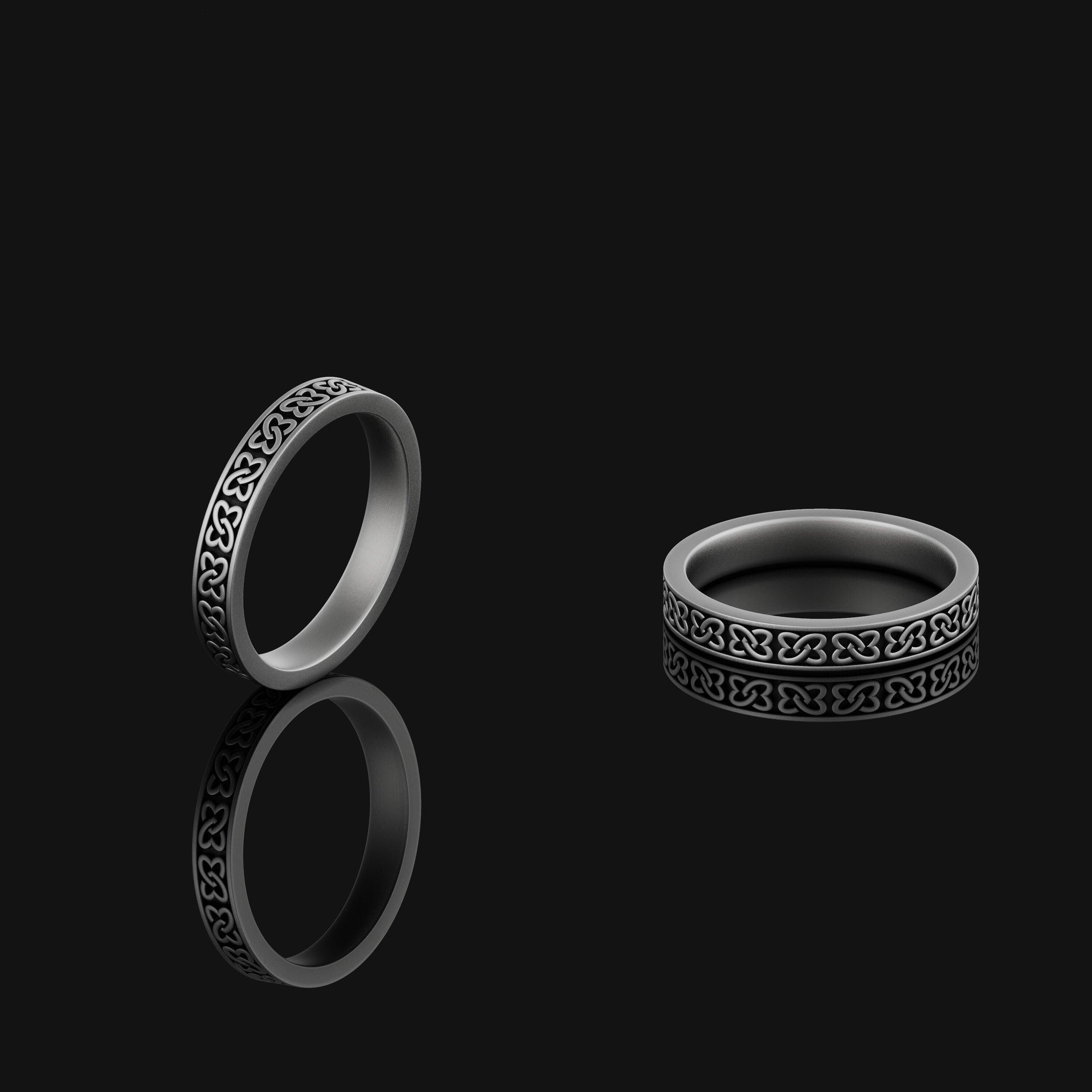 Knot of Love Band - Engravable Oxidized Finish