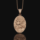 Persephone Pomegranate Pendant, Greek Goddess Mythology, Goddess Necklace, Mother's Day Gift, Book Page Jewelry Rose Gold Finish
