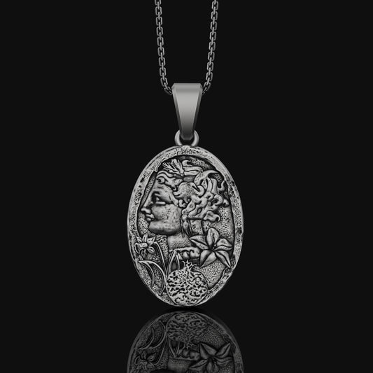 Persephone Pomegranate Pendant Oxidized Finish