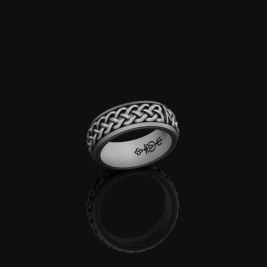 Viking Style Wedding Ring Norse, Silver Celtic Knot Ring, Timeless and Meaningful Commitment Symbol, Ideal Engagement Gift
