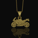 Motorcycle, Pendant, Biker, Jewelry, Men's Accessory, Engine, Rider, Motorcycle Charm, Road, Engine Jewelry, Rider Charm Pendant Gold Matte