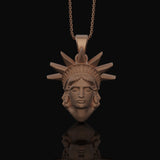 Statue Of Liberty, New York Charm, NYC, Lady Liberty, Lady Liberty Charm Necklace, Liberty Jewelry Rose Gold Matte
