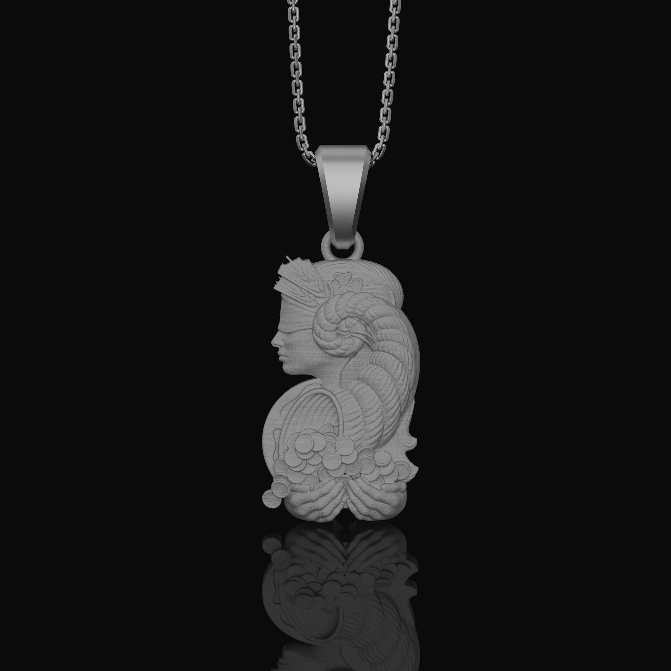 Roman Luck Goddess Pendant Polished Matte