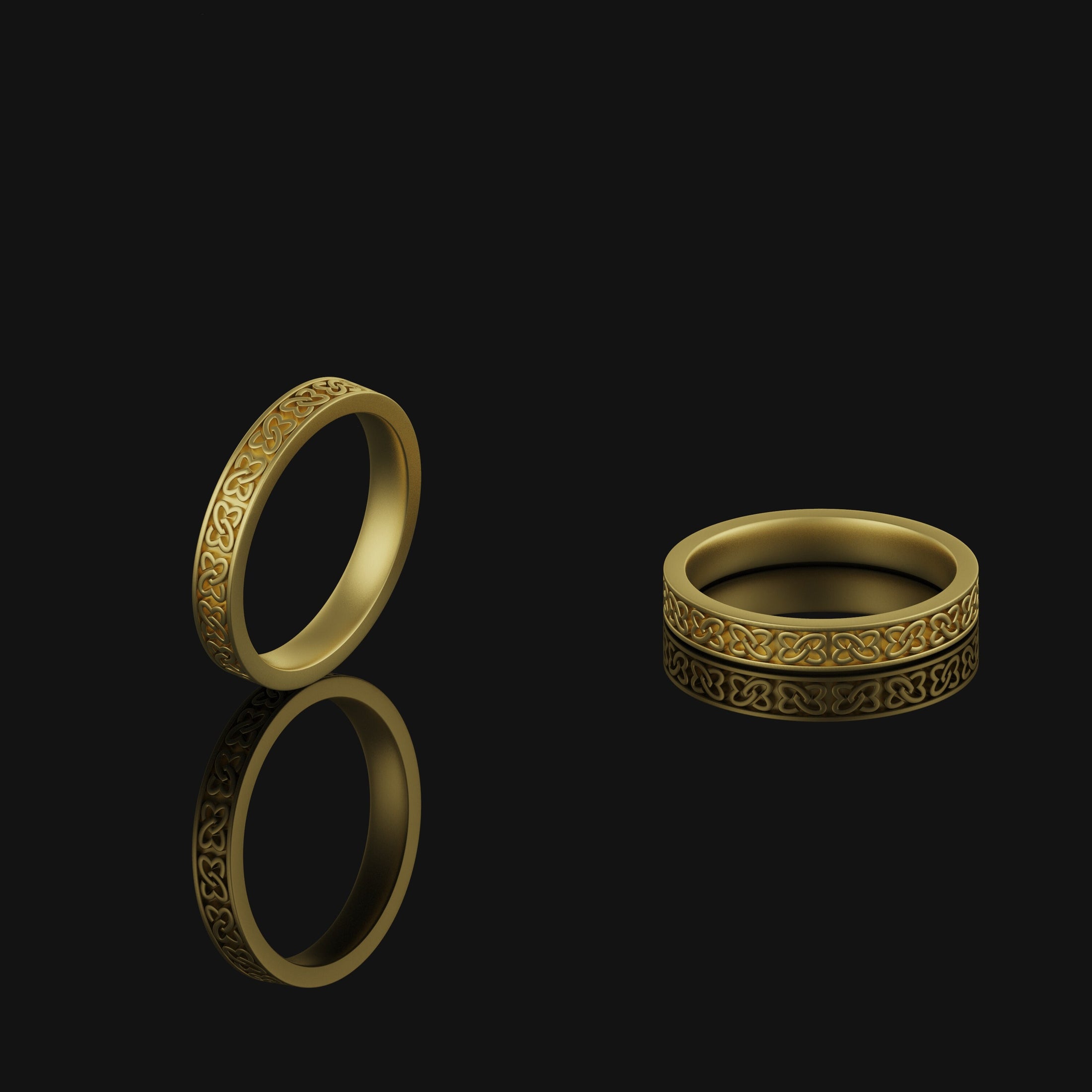 Knot of Love Band - Engravable Gold Finish
